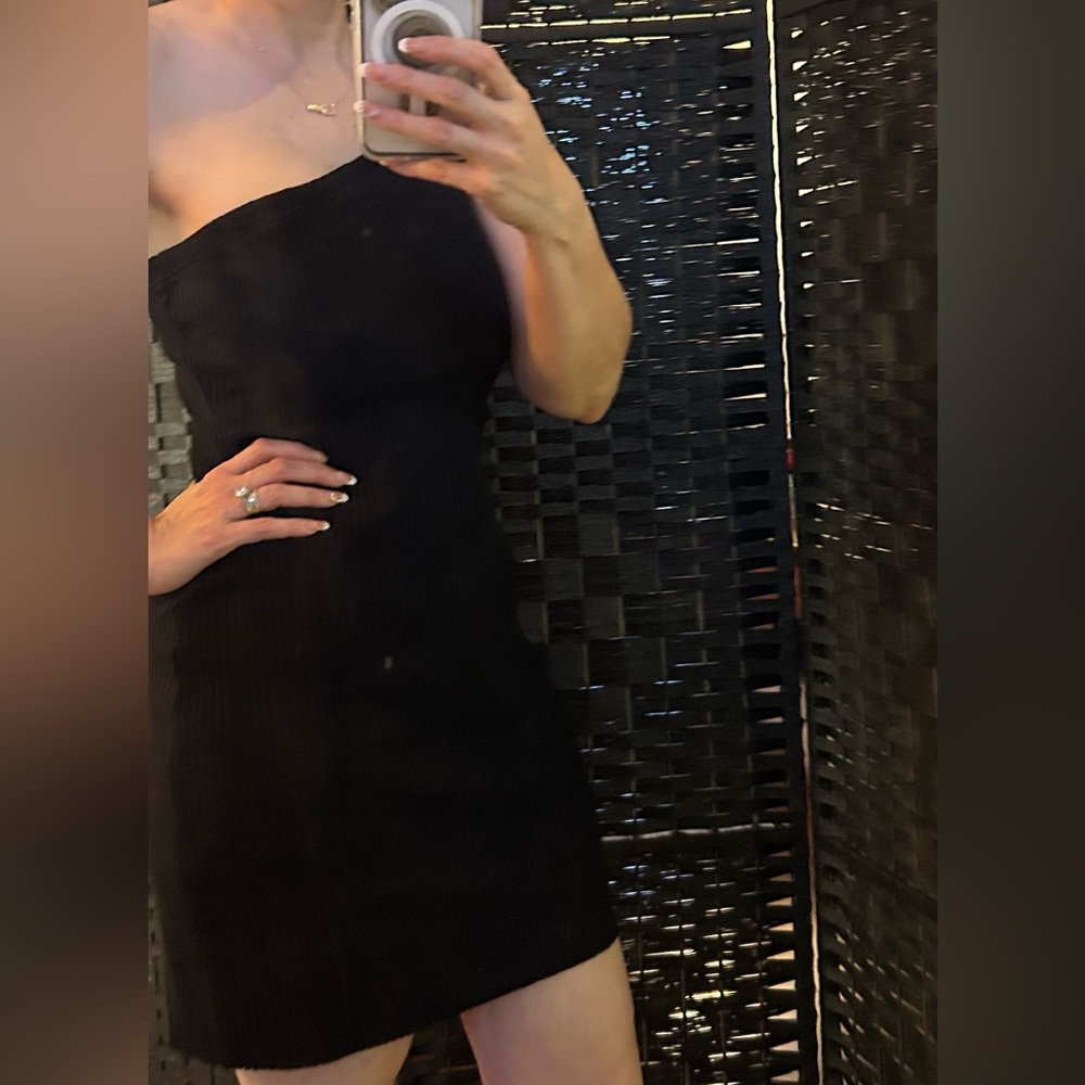NWOT Cotton Citizen Sample Black One-Shoulder Bodycon Mini Dress / Ibiza Small